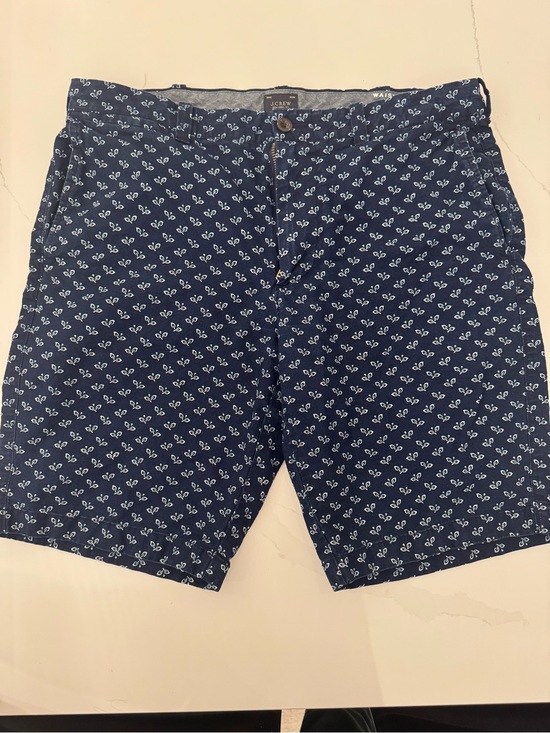J. Crew Other - J. Crew Men’s Cotton Chino Navy Blue Printed Flat-Front Men’s Shorts size 34